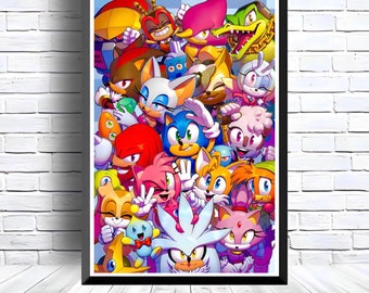 Sonic the Hedgehog Digital Download Poster for bedroom decor, party decor, game room decor, etc