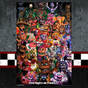 Five Night’s at Freddy’s Digital Download Poster Bundle for bedroom decor, party decor, game room decor, etc