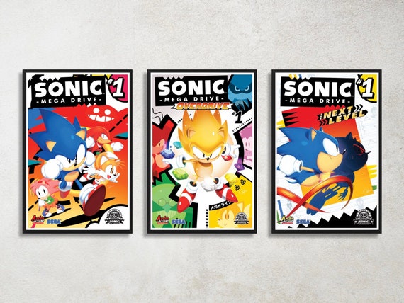 Set of 3 Sonic the Hedgehog Digital Download Poster Bundle for 