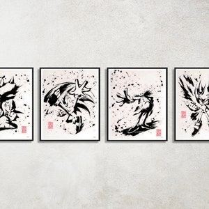 Conjunto de 4 paquetes de pósteres de descarga digital de Sonic the Hedgehog para decoración de dormitorios, fiestas, salas de juegos, etc.