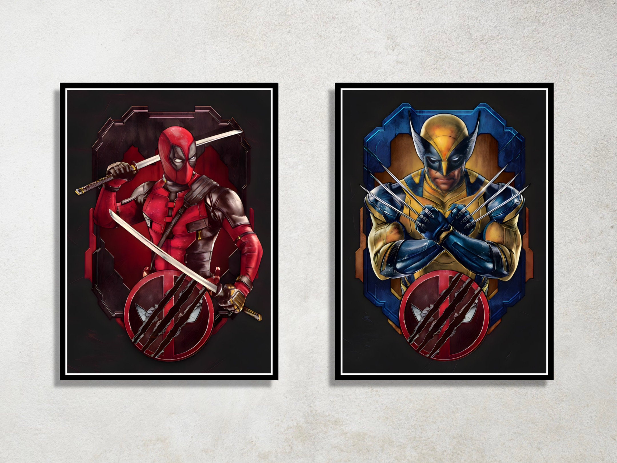 2er Set Deadpool & Wolverine Digital Download Poster Bundle Für Schlafzimmer Dekor, Party Dekor, Spielzimmer Dekor, Etc