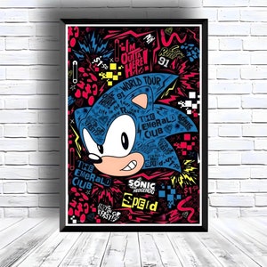 Sonic the Hedgehog Digital Download Poster for bedroom decor, party decor, game room decor, etc