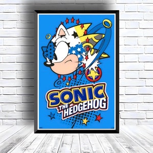 Sonic the Hedgehog Digital Download Poster for bedroom decor, party decor, game room decor, etc