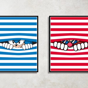 Set of 2 Sonic the Hedgehog Digital Download Poster Bundle for bedroom decor, party decor, game room decor, etc