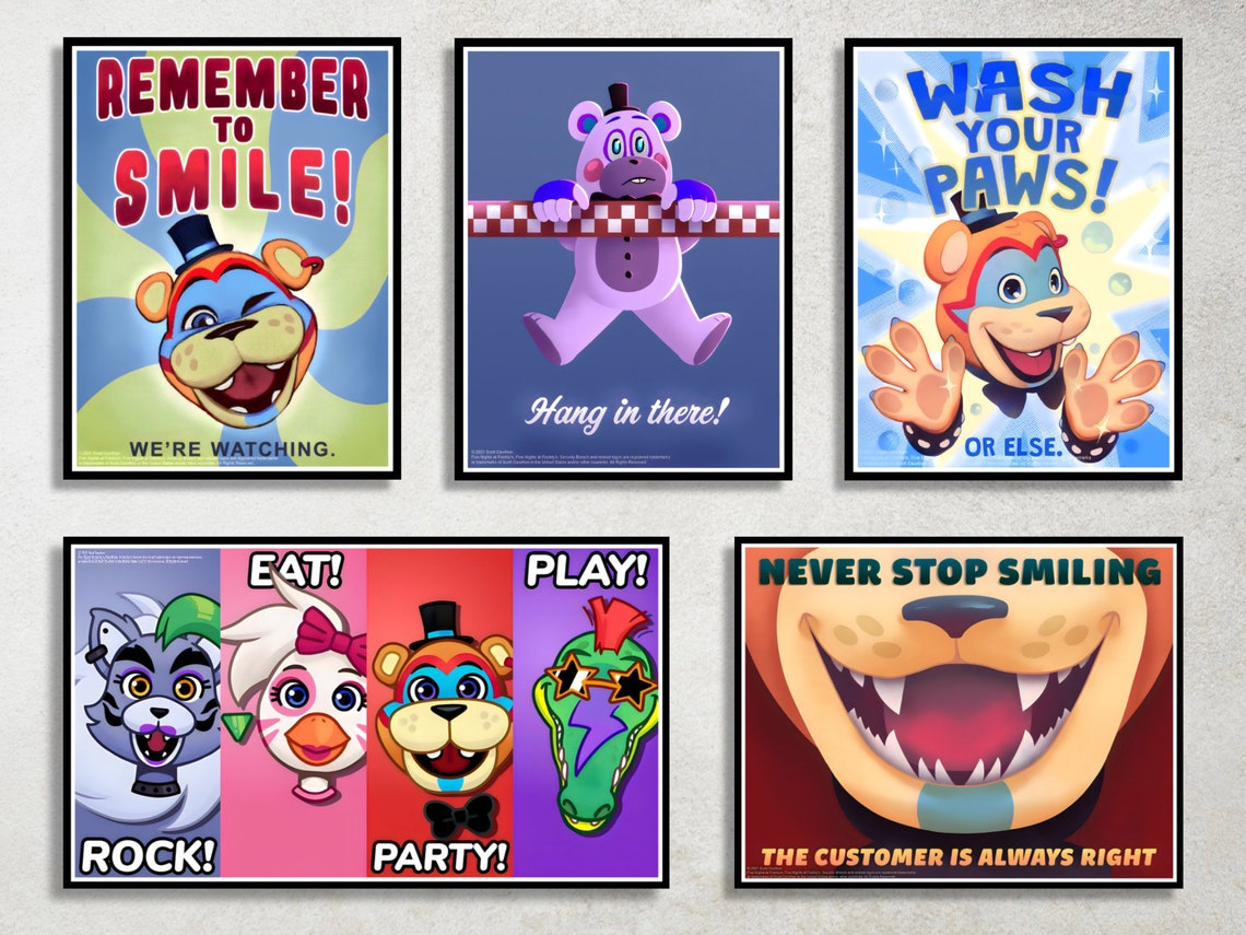 Five Nights at Freddys Poster FNAF Security Breach Printable Game ...