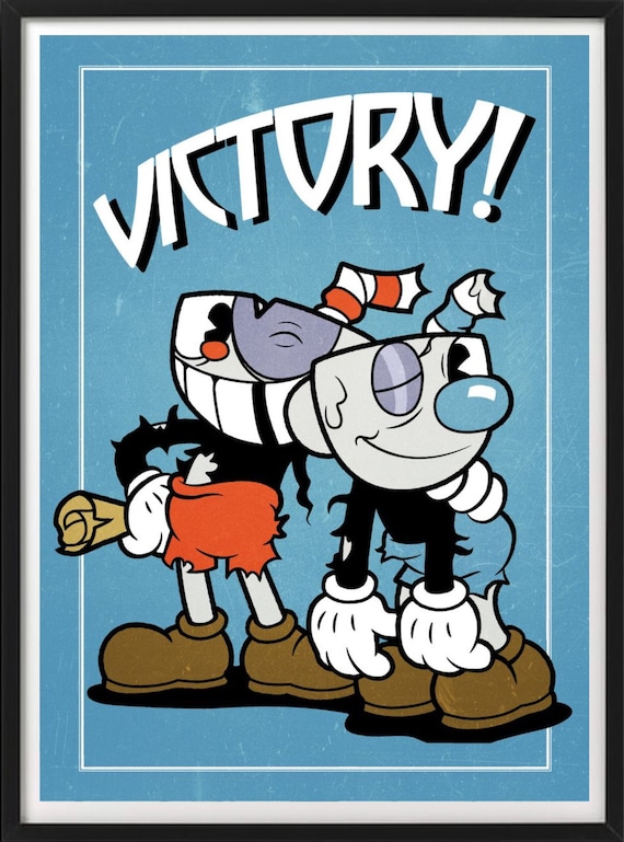 Set of 3 Cuphead Digital Download Poster Bundle for Bedroom Decor