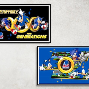 Set of 2 Sonic the Hedgehog Digital Download Poster Bundle for bedroom decor, party decor, game room decor, etc