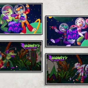 Set of 4 Five Night’s at Freddy’s Digital Download Poster Bundle for bedroom decor, party decor, game room decor, etc