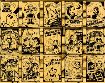 Pick Your Set of 6 Bendy and the Ink Machine Digital Download 