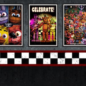 Set of 3 Five Night’s at Freddy’s Digital Download Poster Bundle for bedroom decor, party decor, game room decor, etc