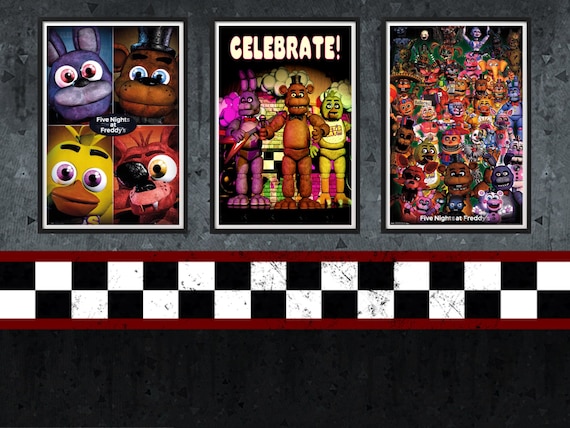 Set of 3 Five Night's at Freddy's Digital Download Poster Bundle
