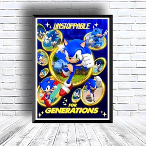 Sonic the Hedgehog Digital Download Poster for bedroom decor, party decor, game room decor, etc