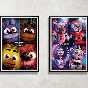 Set of 2 Five Night’s at Freddy’s Digital Download Poster Bundle for bedroom decor, party decor, game room decor, etc