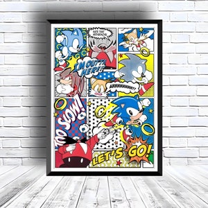 Sonic the Hedgehog Digital Download Poster for bedroom decor, party decor, game room decor, etc