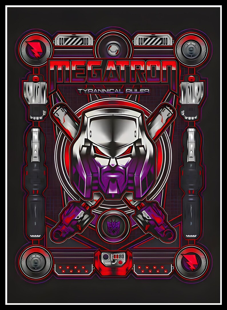 Megatron Text Set of 4 Transformers Digital Download Poster Bundle for Bedroom Decor ...