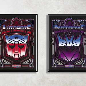 Set of 2 Transformers Digital Download Poster Bundle for bedroom decor, party decor, game room decor, etc