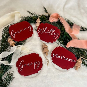 Custom Name Acrylic Ornament Personalized Christmas Ornament Modern ...