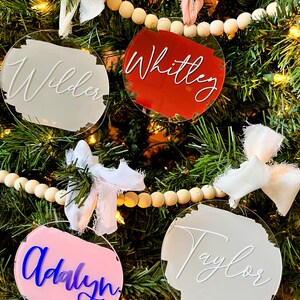 Custom Name Acrylic Ornament Personalized Christmas Ornament Modern ...