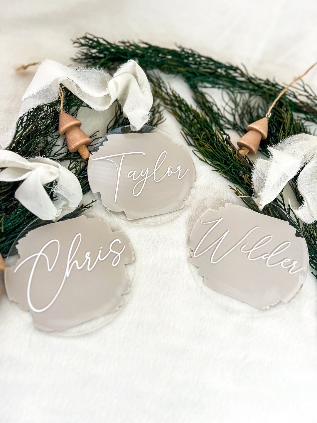Custom Name Acrylic Ornament Personalized Christmas Ornament Modern ...