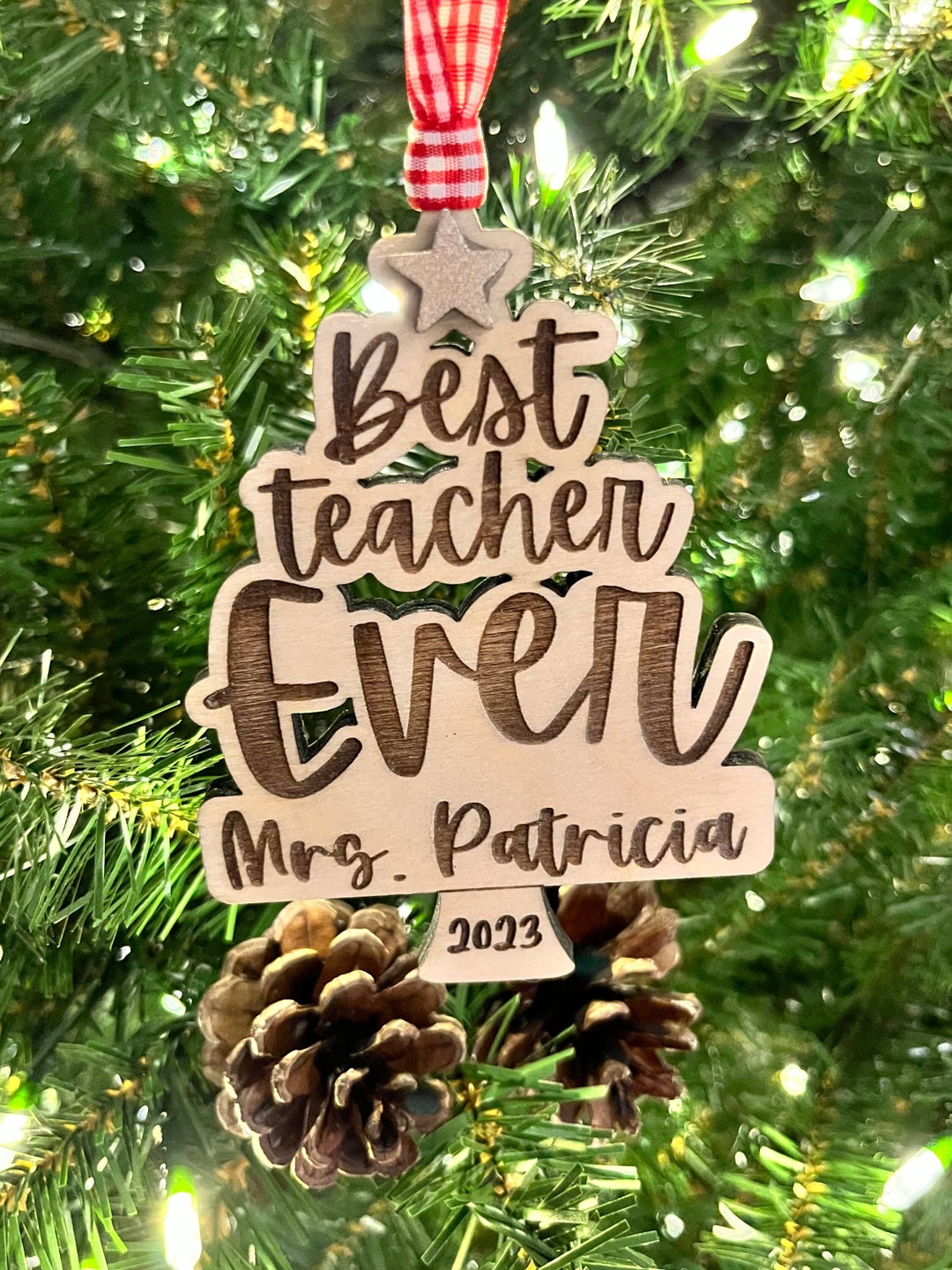 Teacher Ornament Personalized Teacher Christmas Gift Custom Name