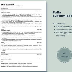 Professional Minimalist Resume Template for Google Docs, Microsoft Word ...