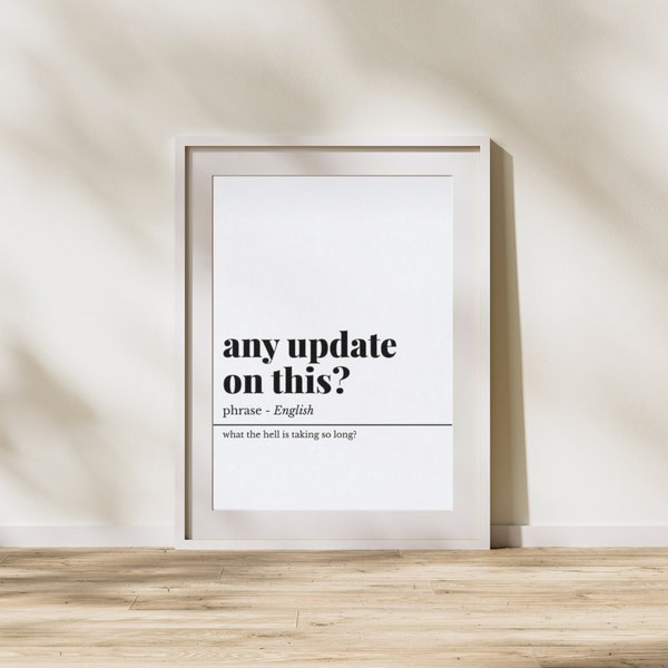 Unique English Meaning Update Print - Printable Home Decor