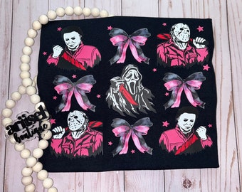 Horror Coquette Pink Bows - Tshirt; Short sleeve