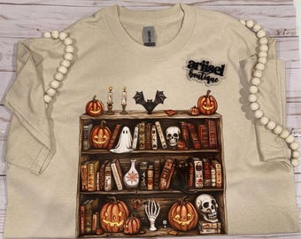 Spooky Library Tshirt Short Sleeve