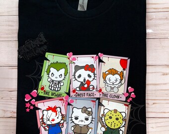 Horror HK Tarot Cards- Tshirt; Short sleeve