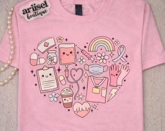 Medical Heart -  Adult Tshirt Short Sleeve