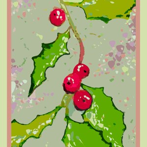 Holly: Tarjeta de Navidad (juego de 4)