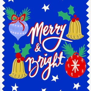 Feliz y brillante: Tarjeta de Navidad (juego de 4)