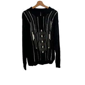 Vintage Miko Black Wool & Acrylic Sweater Mens S