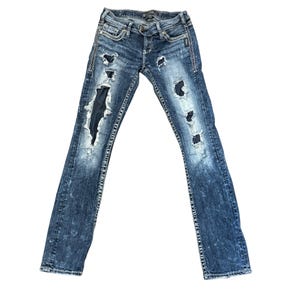 vintage Diesel Womens Tuesday Straight Distressed Jeans W31/L32 Blue Denim