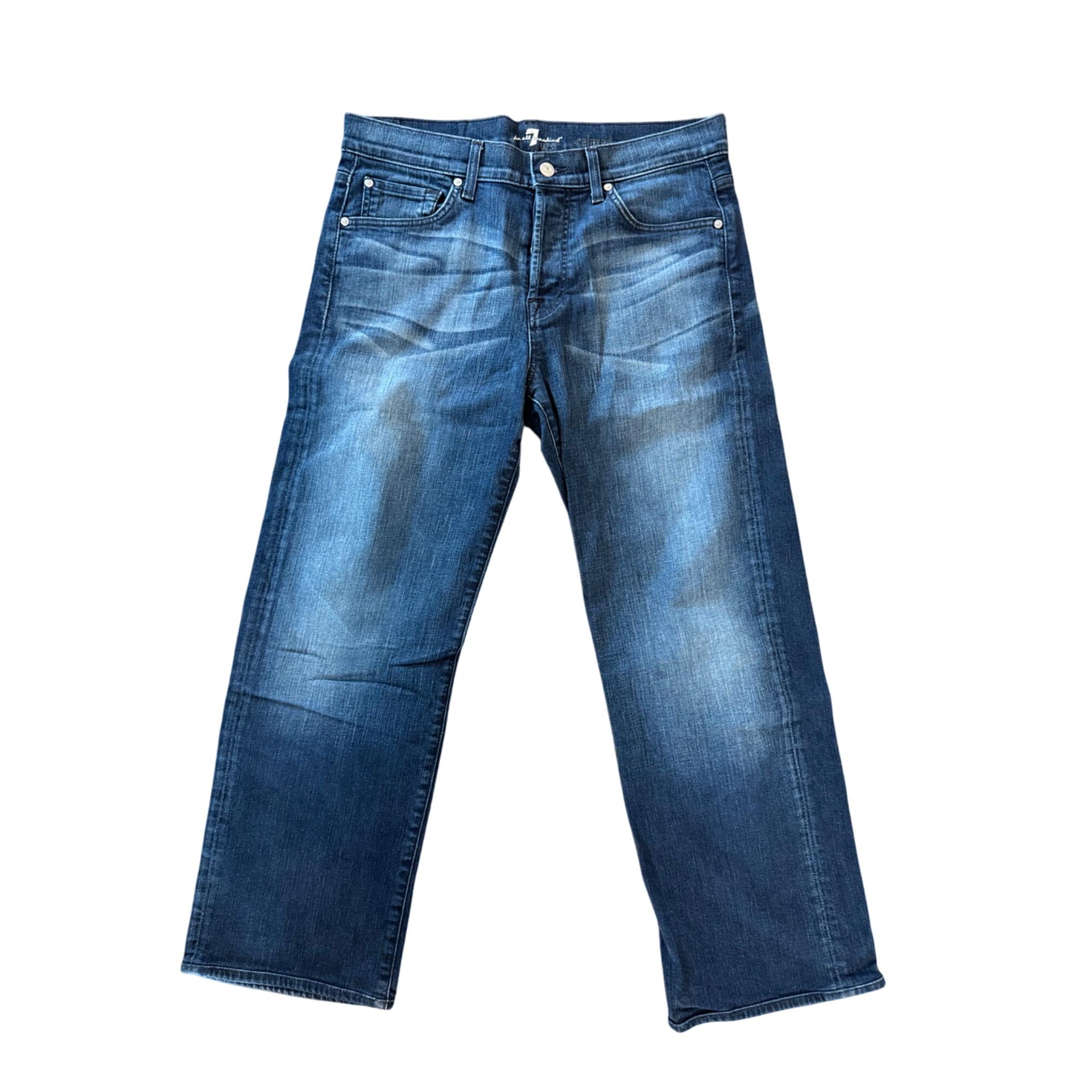 Vintage 7 For All Mankind Relaxed Fit Mens Jeans Size 32 Medium Wash Denim Made In Mexico