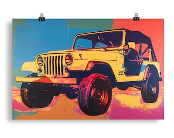 Cartel retro de Jeep Vintage Car Wall Art Pintura abstracta Impresión Regalo Garaje Decoración del hogar
