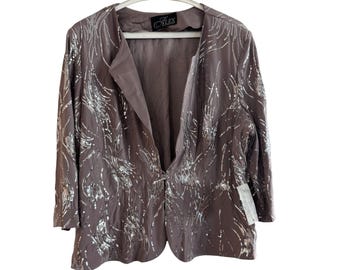 Alex Abends Damenjacke Größe 18 Pewter Frost Pailletten 2PC Polyester Blazer