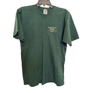 Vintage Fruit Of The Loom Lofteez Green Donericks Pub Dublin T-Shirt Size M
