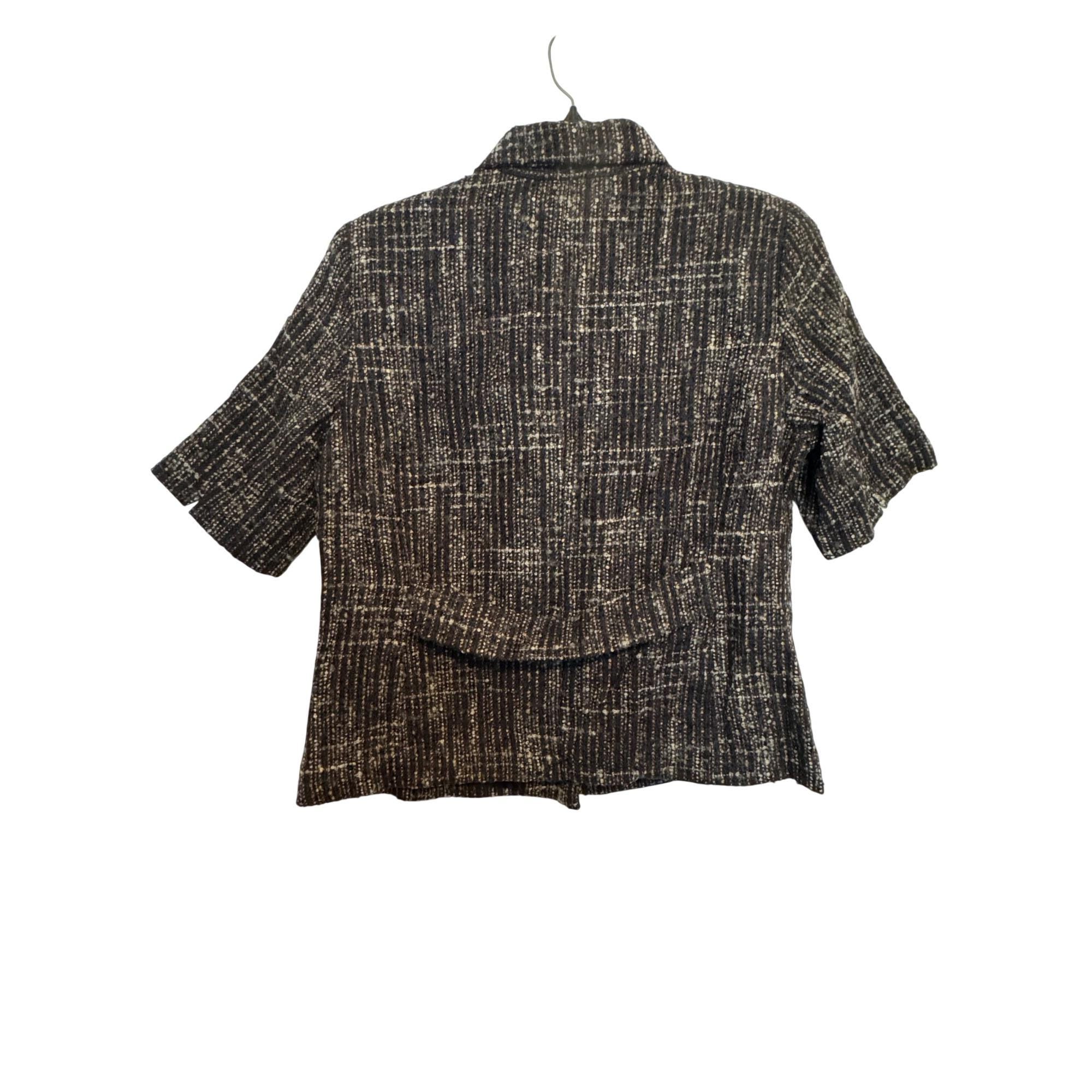 Coldwater Creek Tweed Short Sleeve Blazer Size 16 Textured Wool