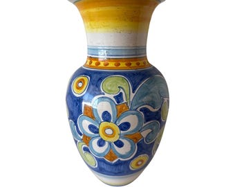 Vintage Hand-Painted Ceramic Vase From LAntica Deruta Cactus Enterprises 1998 25th Anniversary Limited Edition 145/500