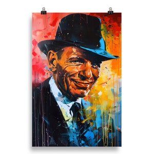 Frank Sinatra Abstract Painting Poster Pint Wall Art Music Celebrity Famous People Home Decor Gift