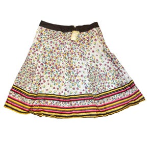 Lapis Womens Floral & Striped Cotton Skirt