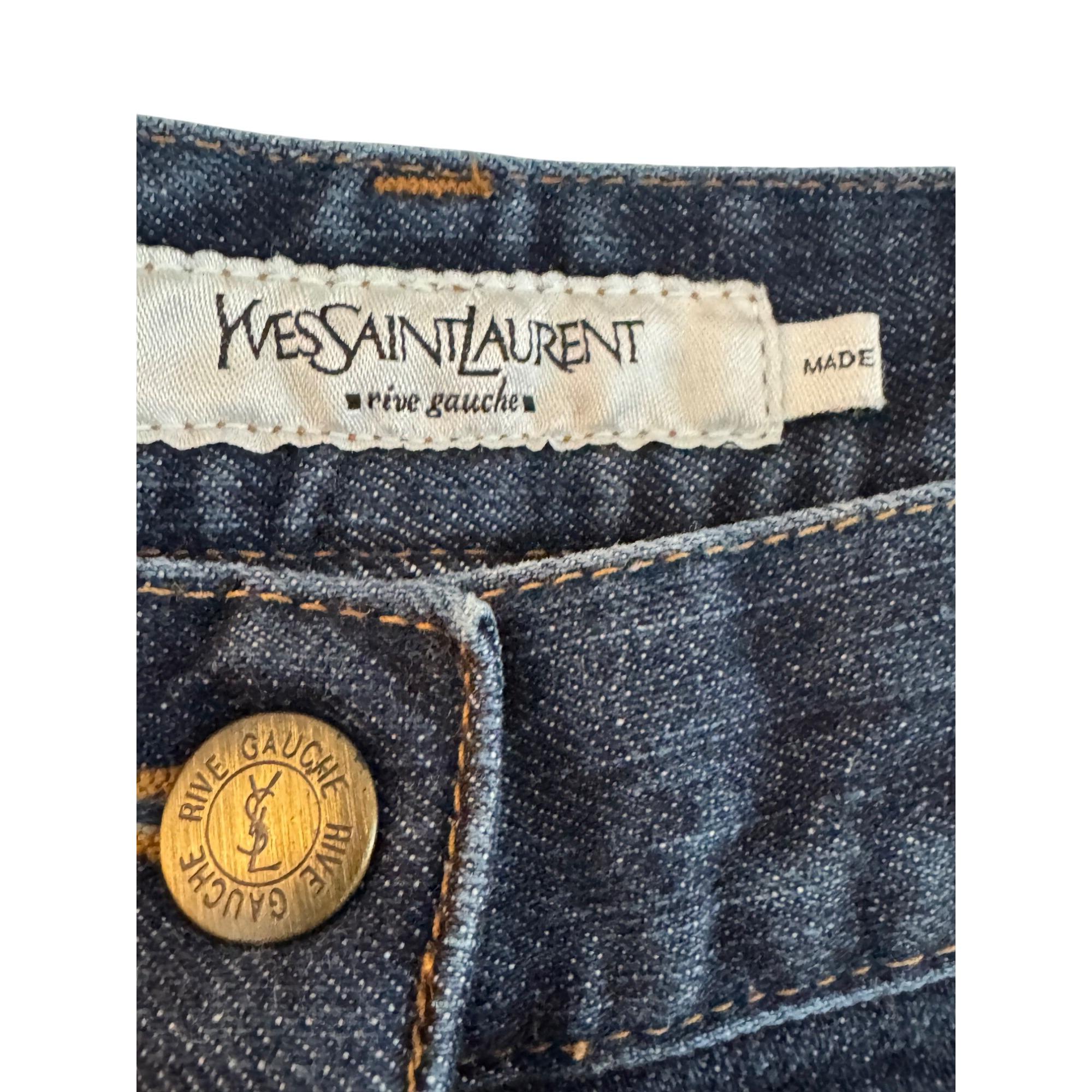 Vintage Yves Saint Laurent Rive Gauche Womens Jeans Size 12 Dark