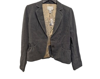 vintage White House Black Market Gray Blazer Jacket Size 12 New With Tags