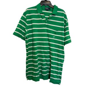 vintage Polo Ralph Lauren Green & White Striped Polo Shirt XL