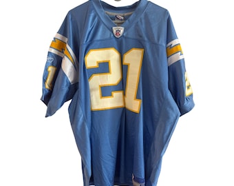 vintage Chargers Jeresey Reebok NFL Mens Jersey Taille 50 Nylon Bleu Numéro 21