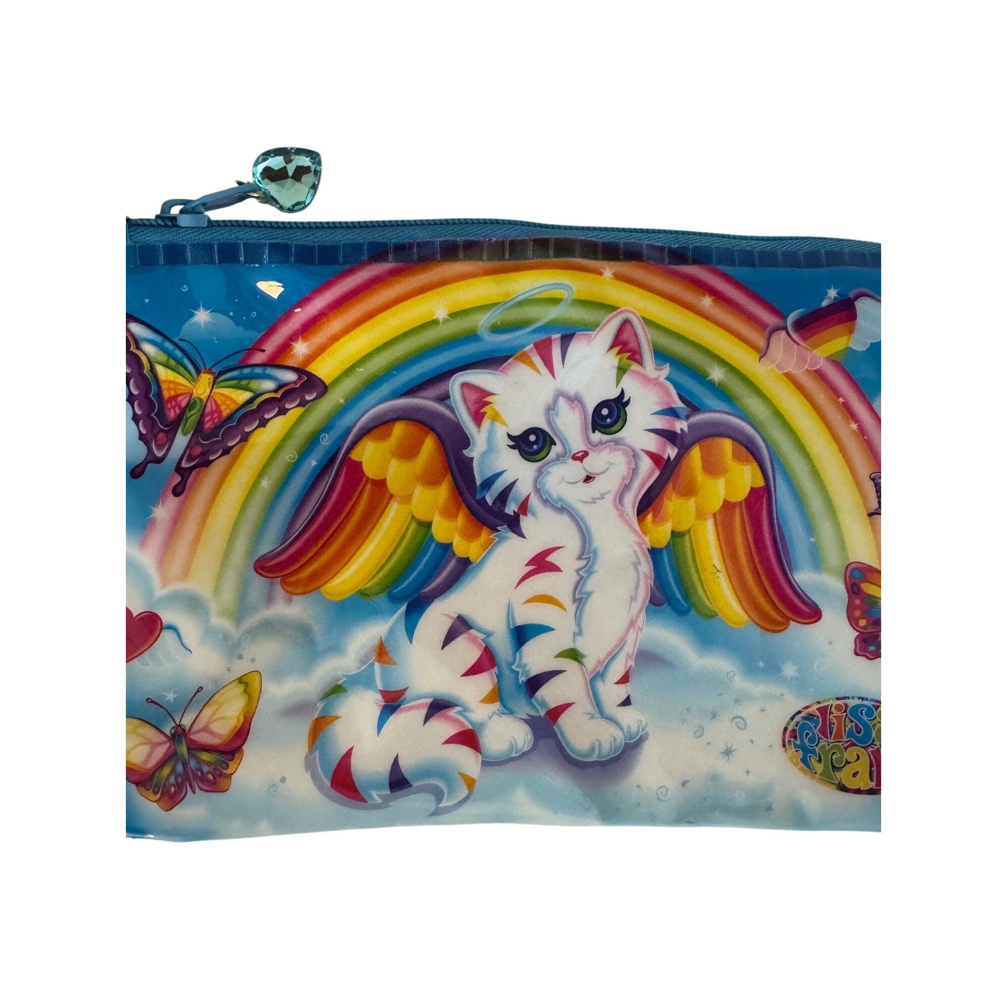 Vintage Lisa Frank Zipper Pouch With Gem Pull 7.5