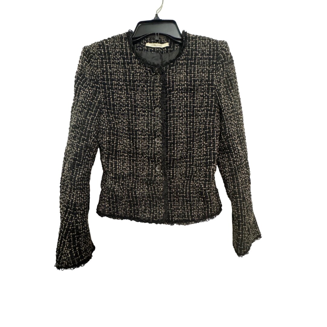 Côte Femme Black & White Tweed Button-up Jacket Size 6 - Etsy