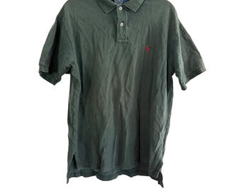 Vintage Ralph Lauren Polo Green Short Sleeve Cotton Shirt XL