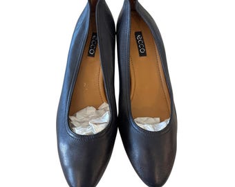 Ecco leren damesschoenen zwarte lage hak maat 36: elegante geklede schoenen